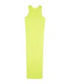 Issey Miyake Sleeveless Technical-pleated Midi Dress In Yellow