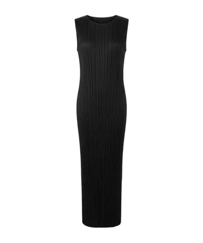 Issey Miyake Sleeveless Midi Dress In Black
