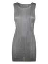 Issey Miyake Sleeveless Mini Dress In Grey