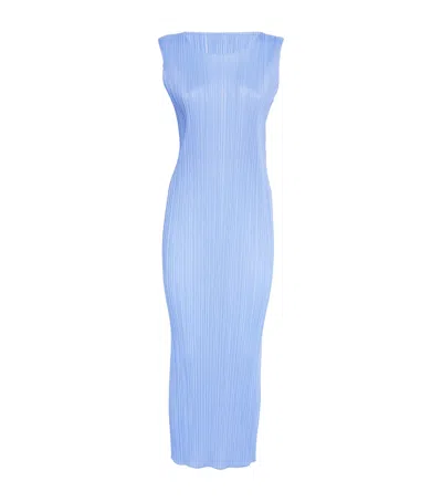 Issey Miyake Sleeveless New Colorful Basics Maxi Dress In Blue