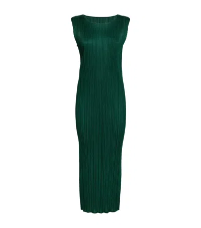 Issey Miyake Sleeveless New Colorful Basics Maxi Dress In Green