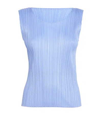 Issey Miyake Sleeveless New Colorful Basics Tank Top In Blue