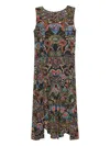 Issey Miyake Sleeveless Pleated Midi Dress In Multi