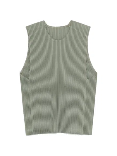 Issey Miyake Sleeveless Pleated Vest In Multi