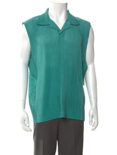 Pre-owned Issey Miyake Sleeveless Shirt In Green