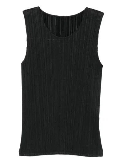Issey Miyake Sleeveless Tank Top In Black