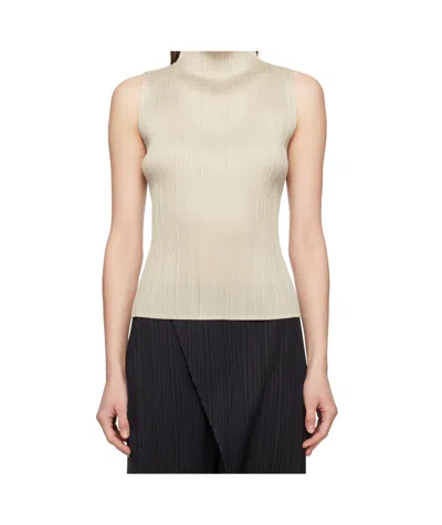 Issey Miyake Sleeveless Tops In Nude