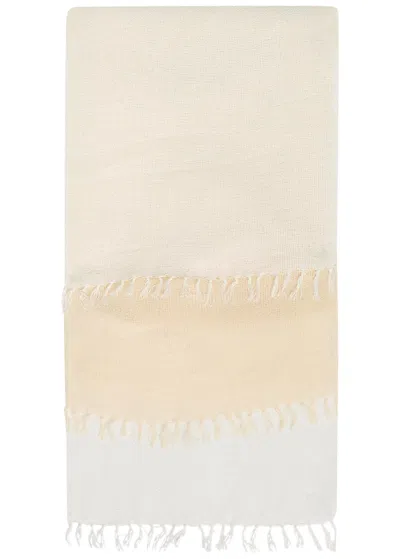 Issey Miyake Slits Stole Fringed Panelled Belt In Pattern