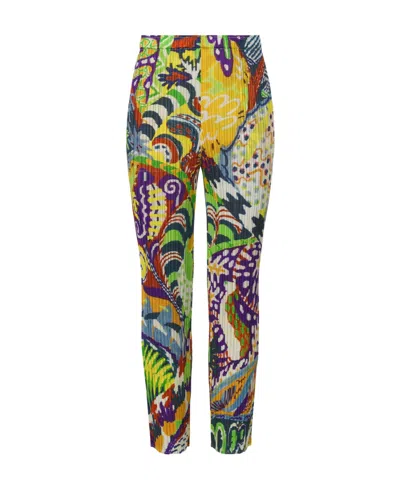 Issey Miyake Snowrunner-print Pleated Tapered Trousers In Multicolor