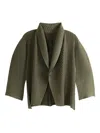 Issey Miyake Soft Fold Pleated Jacket In Green