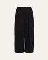 Issey Miyake Soft Fold Pleats Straight-leg Trousers In Black