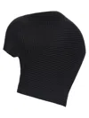 Issey Miyake Soft Fold Pleats Top In Black