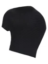 Issey Miyake Soft Fold Pleats Top In Black