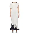 Issey Miyake White Sparkling Merino Rib Midi Dress In White