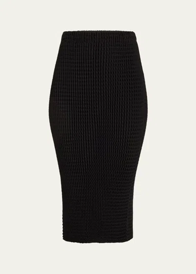 ISSEY MIYAKE SPONGY BK 46 BODY-CON MIDI SKIRT