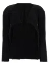 Issey Miyake Ribbed-detailing Open-front Jacket