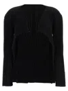 Issey Miyake Ribbed-detailing Open-front Jacket