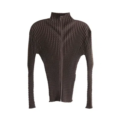 Pre-owned Issey Miyake Spongy Jacket 'dark Brown' | Women's Size 2