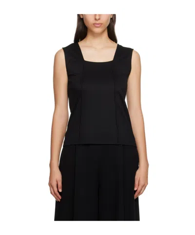 Issey Miyake Spoon Collar Vest In Black