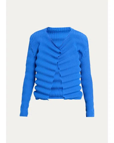 Issey Miyake Spring Plisse Cardigan In Starling B