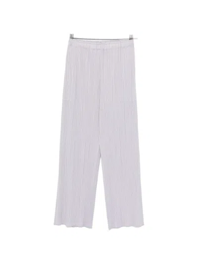 Issey Miyake Square Pleated Trousers In Purple