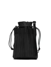 Issey Miyake Square Pleats Cross Body Bag In Black