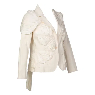 Pre-owned Issey Miyake S/s 2003 Runway Cream Cotton Canvas Jacket Museum Piece In White