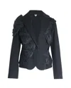 Issey Miyake S/s 2003 Runway Draped Pleating Blazer In Black Cotton In Black