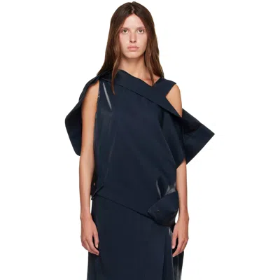 Issey Miyake Ssense Exclusive Navy Mercury Top In 78-dark Navy