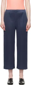 Issey Miyake Straight-leg Casual Pants In Blue
