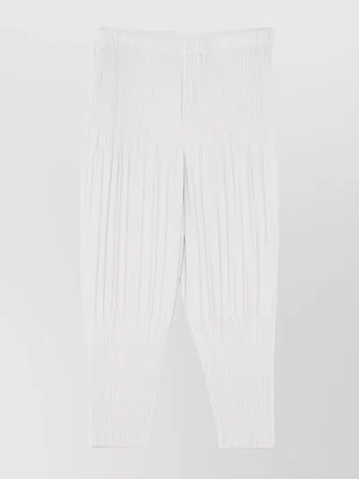 ISSEY MIYAKE STRAIGHT LEG CROPPED RIBBED PANTS