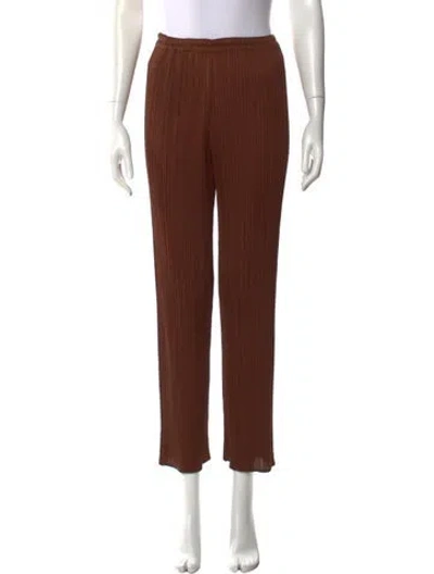 Pre-owned Issey Miyake Straight Leg Pants In Brown