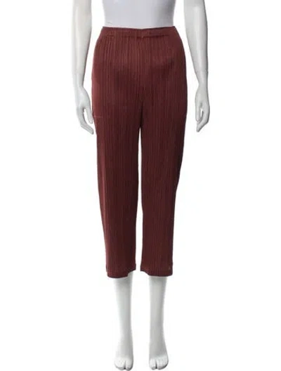 Pre-owned Issey Miyake Straight Leg Pants In Burgundy