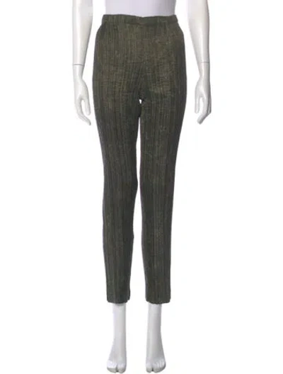 Pre-owned Issey Miyake Straight Leg Pants In Green