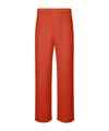 Issey Miyake Straight-leg Pleated Trousers In Orange
