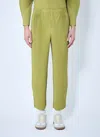 Issey Miyake Straight Pleated Pants In Green