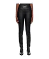 Issey Miyake Black Straight Seams Faux-leather Trousers In Black