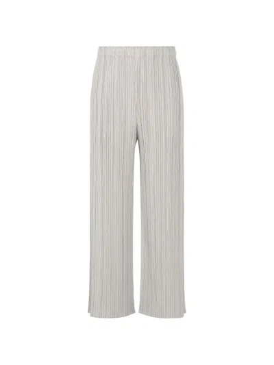 Issey Miyake Straight-leg Pleated Trousers In Gray
