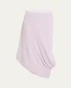 Issey Miyake Stream Curved Knit Midi Skirt In Lt Wisteria Purple