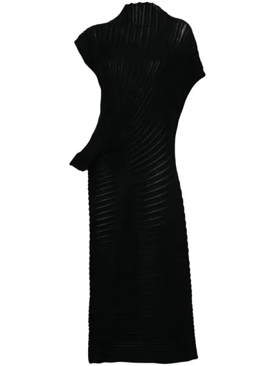 Issey Miyake Stream Long Dress Clothing In Black