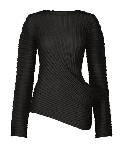 Issey Miyake Stream Top In Black