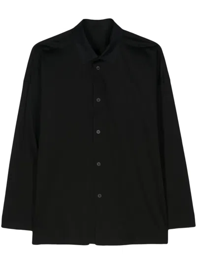 Issey Miyake Streamline Cotton Shirt In Black