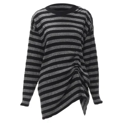 Issey Miyake Stripe Draped Sweater In Gray