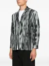 Issey Miyake Striped Blazer In Black