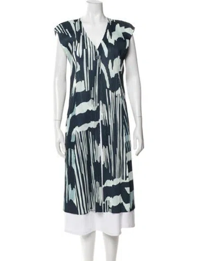 Pre-owned Issey Miyake Striped Coat In Blue