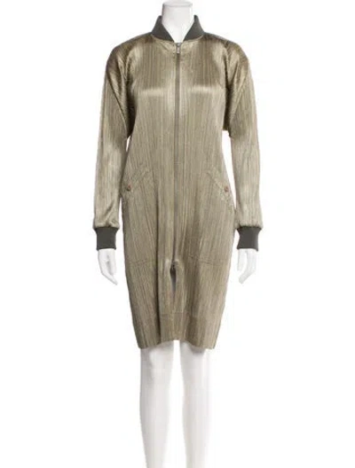 Pre-owned Issey Miyake Striped Coat W/ Tags In Neutral