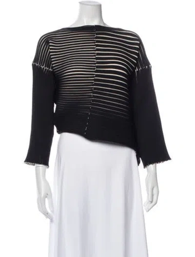 Pre-owned Issey Miyake Striped Crew Neck Top In Multi