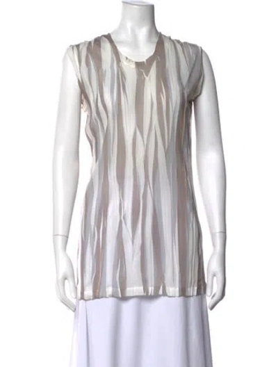 Pre-owned Issey Miyake Striped Crew Neck Top In Multi