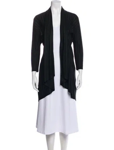 Pre-owned Issey Miyake Striped Evening Jacket In Black
