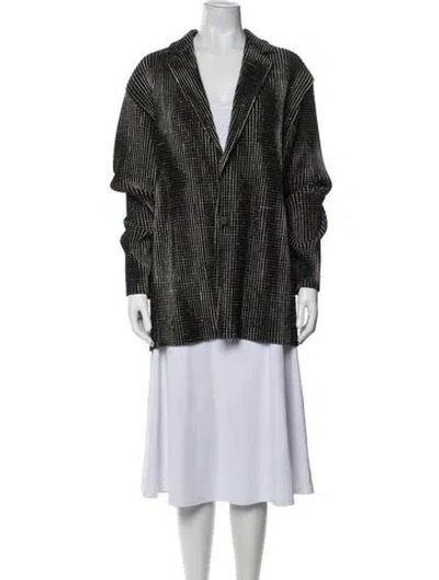 Pre-owned Issey Miyake Striped Jacket In Black